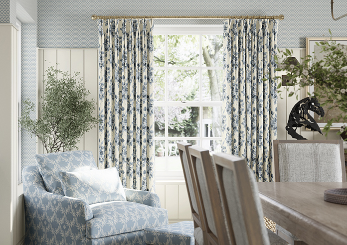 Pensford, Penn Bouquet Raffs Blue - Made to Measure Curtains - Image 3
